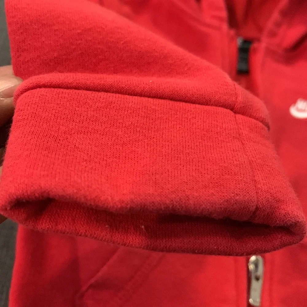 Nike Kids Zip Up Hoodie Red 1 - 2 Years Pockets Activewear Gym Layering